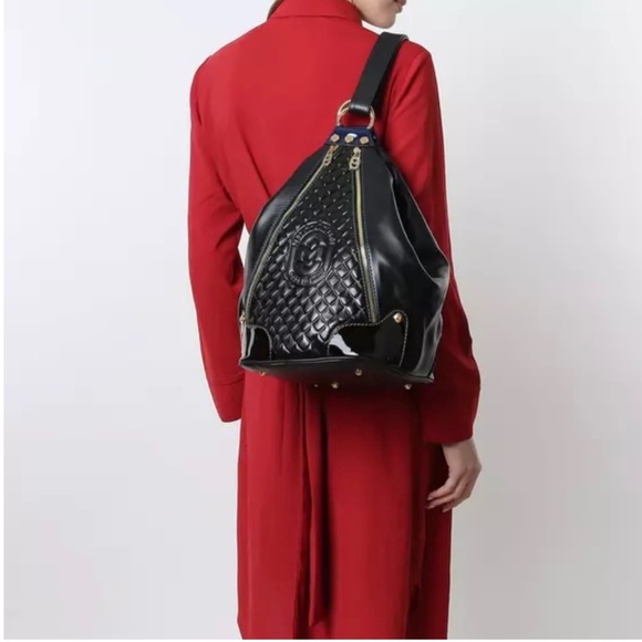 MARINO ORLANDI Handbags - MARINO ORLANDI BLACK embossed, Italian Leather Shoulder Bag- Handbag- Sling NWT